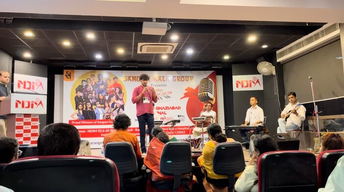 Ayush performing at a state-level competition